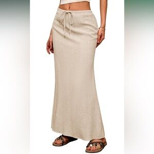 Tan linen skirt